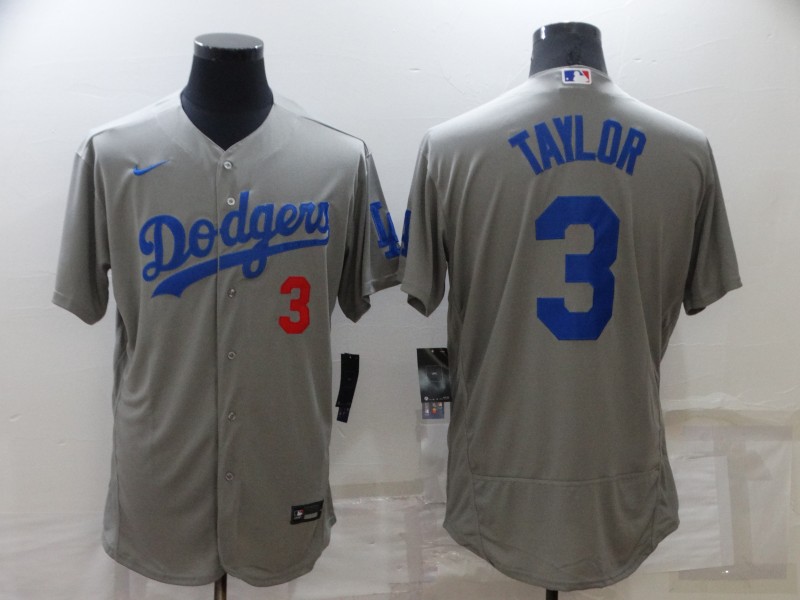 Men Los Angeles Dodgers 3 Taylor grey Elite Nike 2022 MLB Jersey